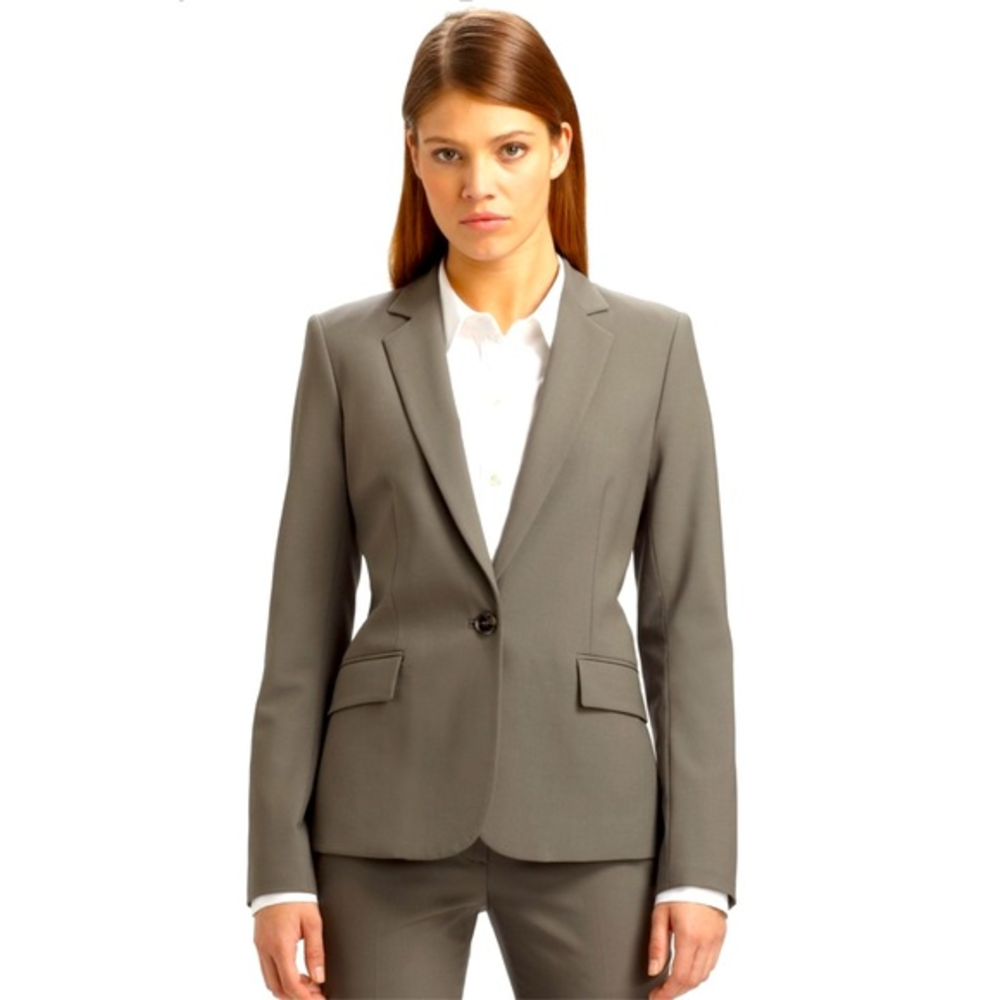 Theory Gabrielle Tailor Blazer in Silver‎ Steel size 10